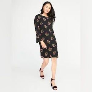 Old Navy black with floral print flowy dress